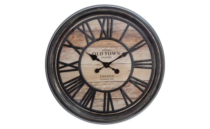 Vintage 3D orologio in metallo nero Ø50 cm- -Nero-Metallo Vintage 3D orologio in metallo nero Ø50 cm- -Nero-Metallo