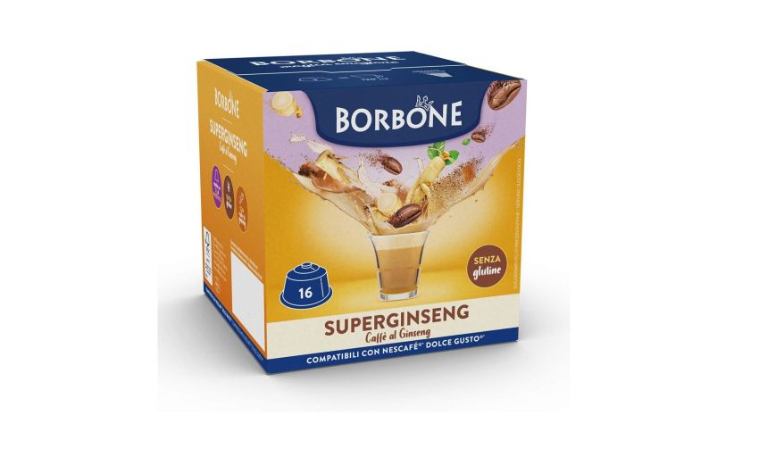 Borbone Box 16 Capsule Superginseng-soluzione per caffè al latte e Ginseng compatibili Nescafé Dolce Gusto Borbone Box 16 Capsule Superginseng-soluzione per caffè al latte e Ginseng compatibili Nescafé Dolce Gusto