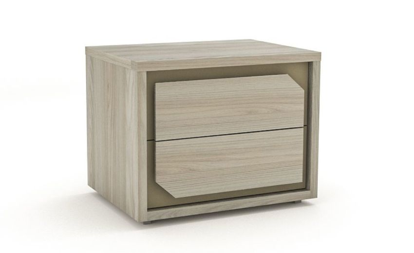 Krizia comodino 2 cassetti olmo perla-In pannello-Grigio-Pannello-45 cmx57 cm Krizia comodino 2 cassetti olmo perla-In pannello-Grigio-Pannello-45 cmx57 cm