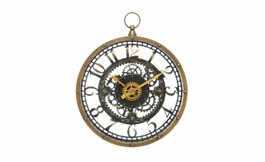 Bio orologio con ingranaggi a vista Ø27 cm--Marrone-Plastica Bio orologio con ingranaggi a vista Ø27 cm--Marrone-Plastica