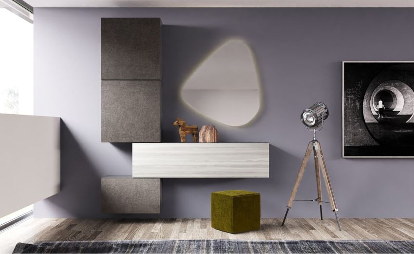 Gilda ingresso composizione n.38 colore frassino ghiaccio/portland- L.170 P.33 H.212 cm