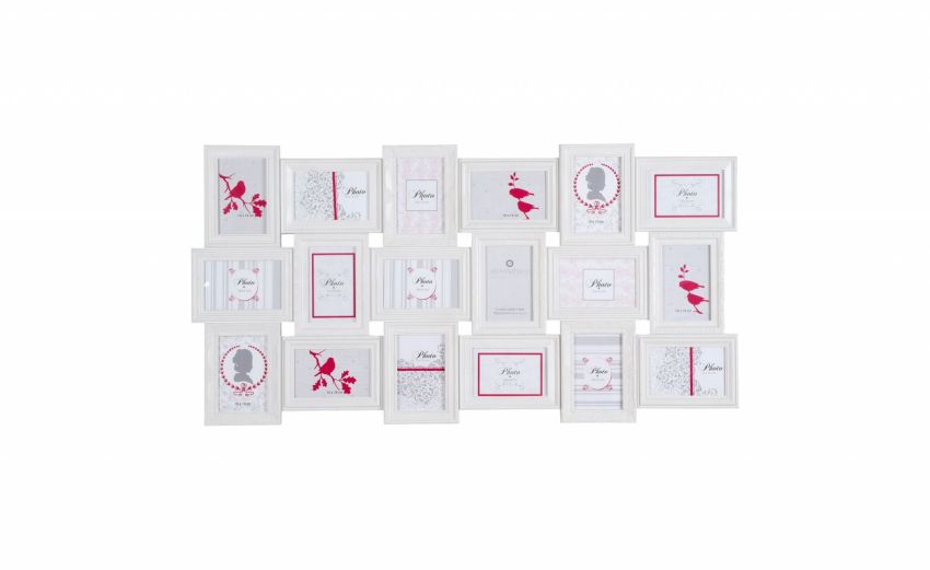Romance portafoto 18 immagini bianco- -Bianco-Plastica-53 cmx103 cm