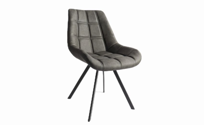 Nicol sedia in similpelle grigio anticato-Effetto vintage--Similpelle