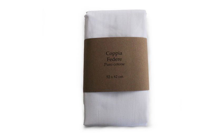 Set 2 federe in cotone bianco 50x80 cm---100% Cotone-52 cmx82 cm
