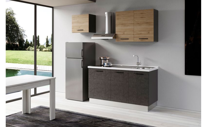Gilda 2.0 cucina 210 cm colore portland e rovere cadiz -2 elettrodomestici Gilda 2.0 cucina 210 cm colore portland e rovere cadiz -2 elettrodomestici