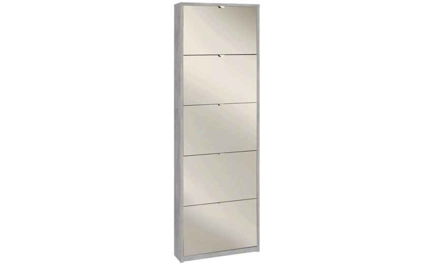 Lady scarpiera bianco ossido 5 ante con specchio-Contiene fino a 30 paia di scarpe-Bianco-Pannello-190 cmx63 cm Lady scarpiera bianco ossido 5 ante con specchio-Contiene fino a 30 paia di scarpe-Bianco-Pannello-190 cmx63 cm