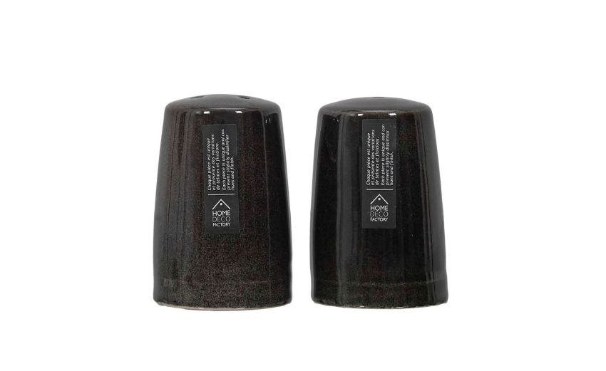 Greta set condimento in gres nero Ø6 cm--Nero-Gres Greta set condimento in gres nero Ø6 cm--Nero-Gres