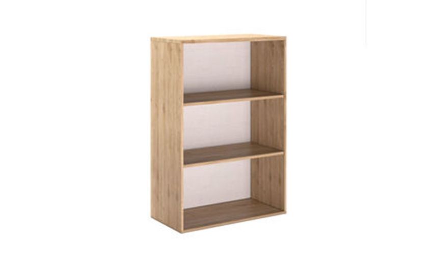 Beta libreria 3 vani h 125 cm-Misure L 90 X P 37 X H 125 cm-Legno naturale-Melaminico-125 cmx90 cm Beta libreria 3 vani h 125 cm-Misure L 90 X P 37 X H 125 cm-Legno naturale-Melaminico-125 cmx90 cm