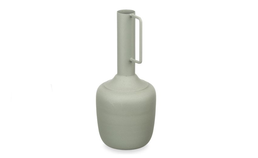 Vaso in metallo collo lungo verde h30 cm--Verde-Metallo Vaso in metallo collo lungo verde h30 cm--Verde-Metallo