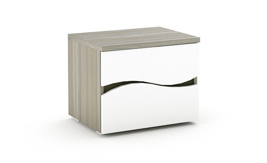 Perla comodino 2 cassetti olmo perla e bianco lucido-In pannello-Bianco-Pannello-45 cmx55 cm Perla comodino 2 cassetti olmo perla e bianco lucido-In pannello-Bianco-Pannello-45 cmx55 cm