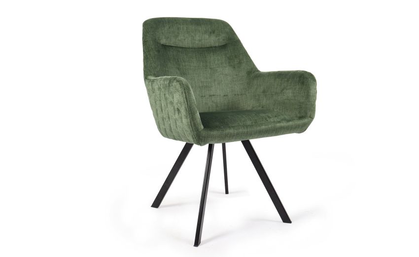 Diana sedia in tessuto effetto velluto verde--Verde-Tessuto-88 cmx53 cm