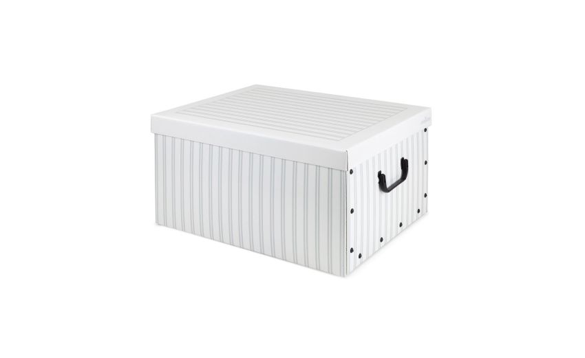 Anton scatola in cartone righe 50x25 cm --Bianco-Cartone-25 cmx50 cm Anton scatola in cartone righe 50x25 cm --Bianco-Cartone-25 cmx50 cm