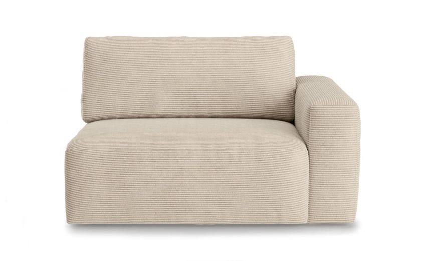 Dalì elemento con bracciolo destro in tessuto bianco-Divano componibile-Bianco-Tessuto-89 cmx142 cm