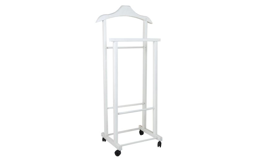 Dean servo muto/appendiabiti laccato legno bianco h84 cm--Bianco-Legno-84 cmx46 cm