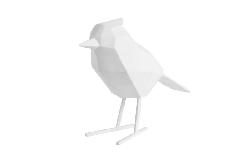 Statua uccello in poliresina bianco h17--Bianco-Poliresina