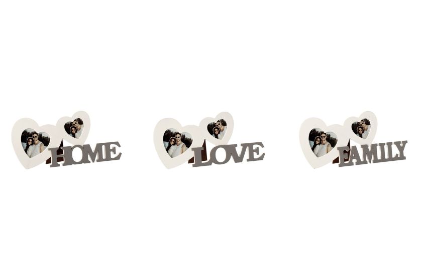 Heart portafoto 2 immagini in mdf bianco - -Bianco-Mdf-12 cmx29 cm Heart portafoto 2 immagini in mdf bianco - -Bianco-Mdf-12 cmx29 cm