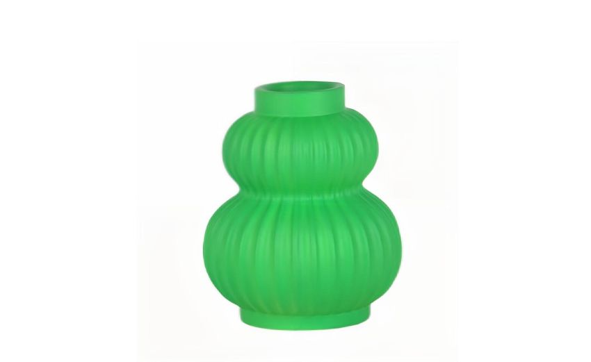 Pine vaso h22 cm in resina verde- -Verde-Resina