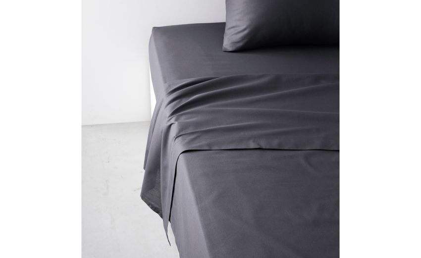 Organic Cotton lenzuolo matrimoniale antracite- --100% Cotone-Matrimoniale