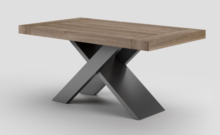 Twin tavolo rovere scuro L140/220 cm-Tavolo allungabile-Legno scuro-Nobilitato-76 cmx140 cm