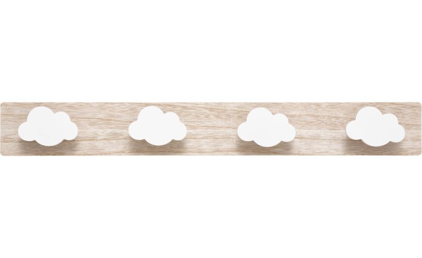 Nuvole appendiabiti per cameretta 4 ganci- -Multicolore-Mdf-7 cmx55 cm