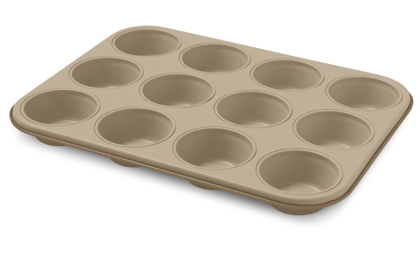 Gold Elegance stampo 12 muffin in acciaio dorato- -Oro-Acciaio-3 cmx35 cm Gold Elegance stampo 12 muffin in acciaio dorato- -Oro-Acciaio-3 cmx35 cm