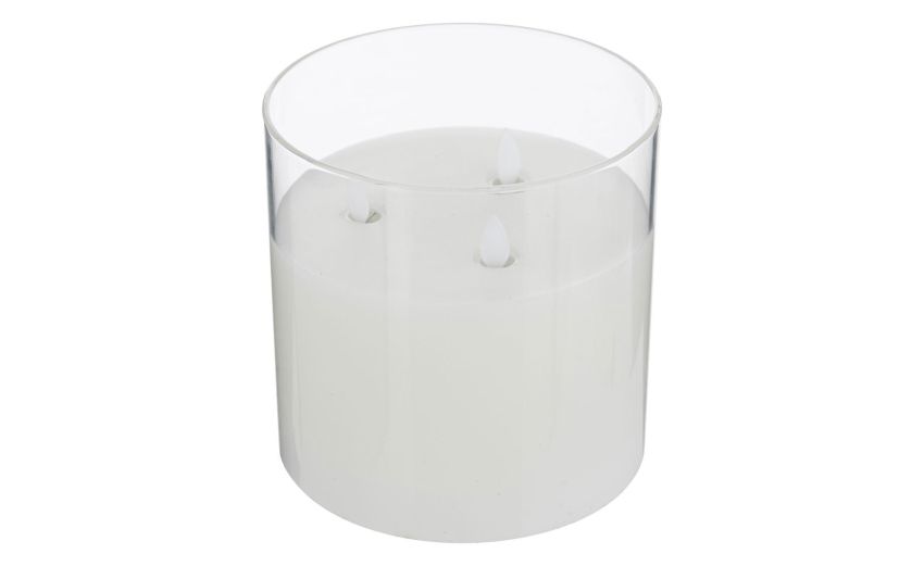 Jil candela LED vaso vetro D15 cm---Cera