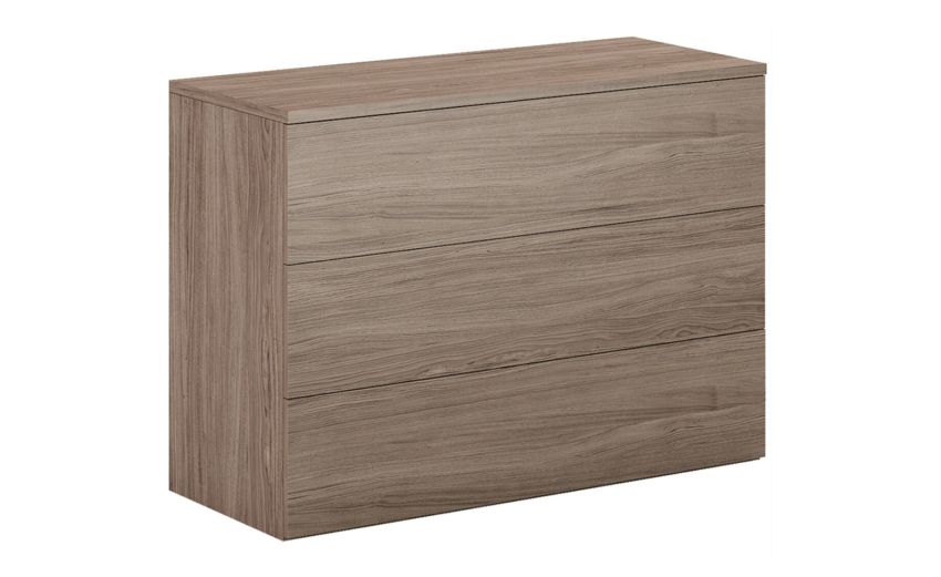 Mia comò 3 cassetti noce biondo-In pannello nobilitato-Legno scuro-Nobilitato-74 cmx103 cm Mia comò 3 cassetti noce biondo-In pannello nobilitato-Legno scuro-Nobilitato-74 cmx103 cm