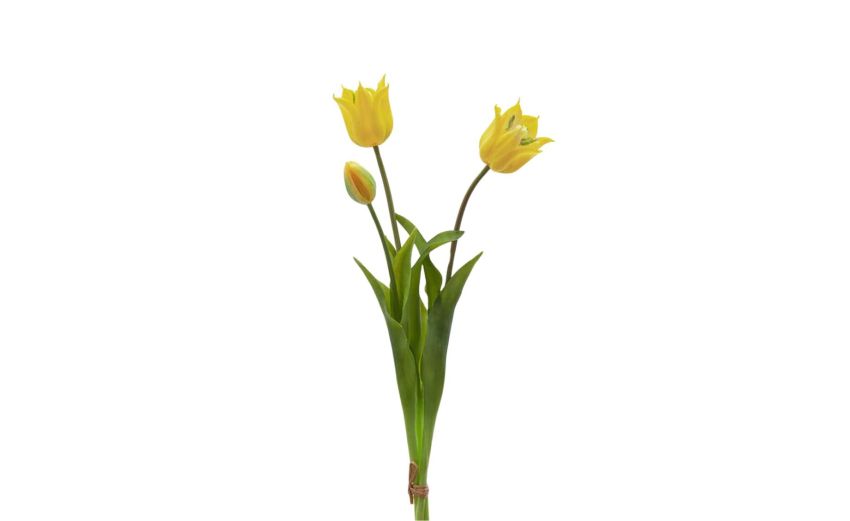 Mazzo 3 tulipani giallo h48--Giallo-Plastica Mazzo 3 tulipani giallo h48--Giallo-Plastica
