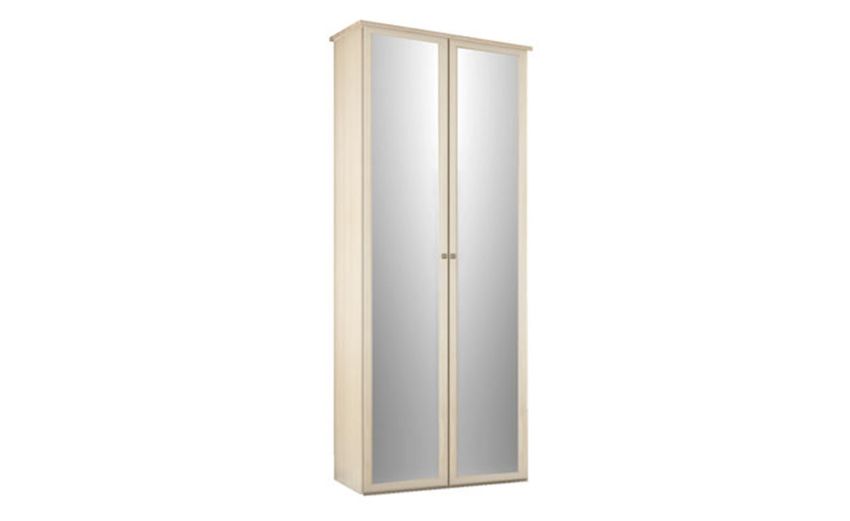 Susy armadio 2 ante battenti betulla con specchio-In pannello ecologico certificato-Legno naturale-Pannello ecologico-241 cmx88 cm