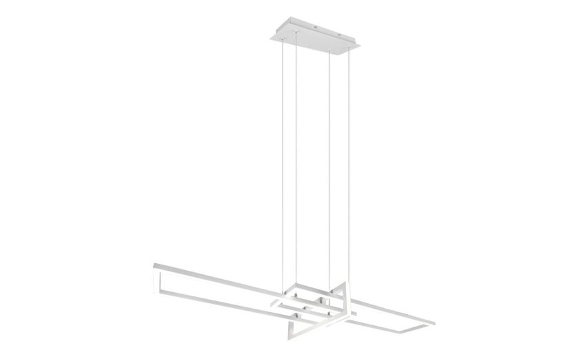 Salinas sospensione LED  in metallo bianco- -Bianco-Metallo-150 cmx110 cm