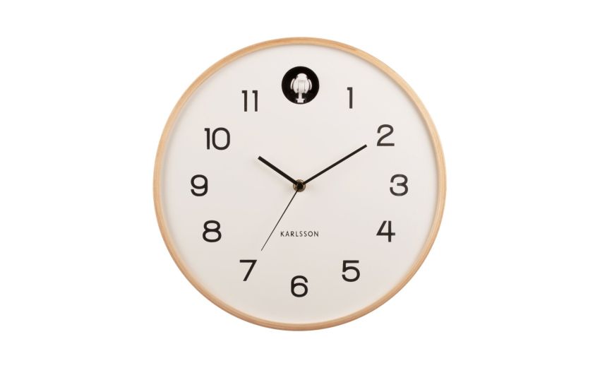 Orologio a muro cucù in legno naturale --Bianco-Legno Orologio a muro cucù in legno naturale --Bianco-Legno