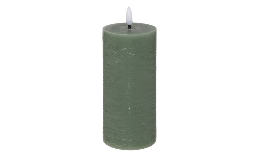 Candela in cera con fiamma led verde h17 Candela in cera con fiamma led verde h17