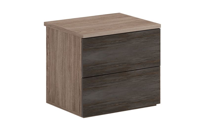 Mia comodino 2 cassetti noce biondo / ossido-In pannello nobilitato-Legno scuro-Nobilitato-41 cmx48 cm Mia comodino 2 cassetti noce biondo / ossido-In pannello nobilitato-Legno scuro-Nobilitato-41 cmx48 cm