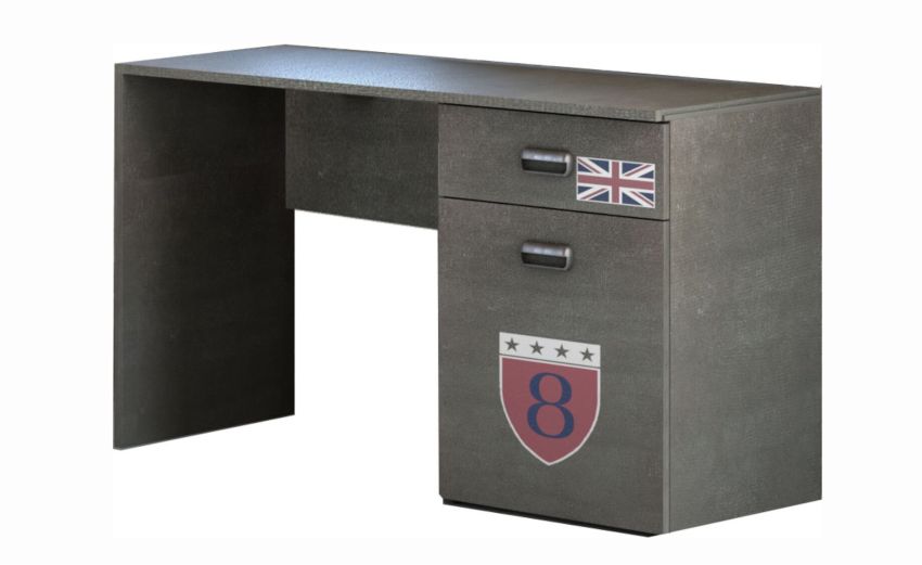 Street scrivania antracite 1 anta e 1 cassetto-Misure L125xP60xH76 cm-Grigio-Pannello-76 cmx125 cm Street scrivania antracite 1 anta e 1 cassetto-Misure L125xP60xH76 cm-Grigio-Pannello-76 cmx125 cm