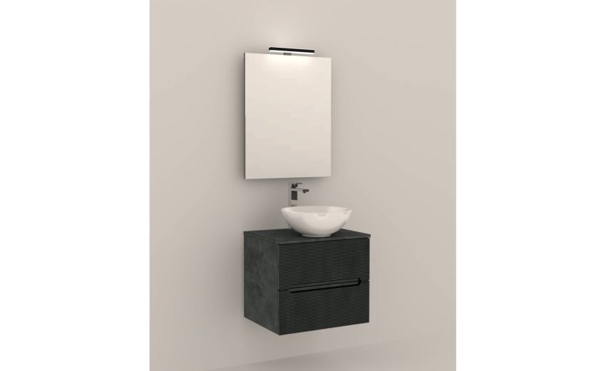Zen lavabo in ceramica--Legno bianco