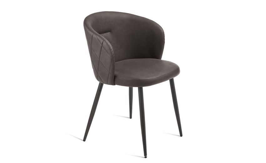 Siviglia sedia in similpelle marrone-Struttura in metallo verniciato-Marrone-Similpelle-78 cmx56 cm