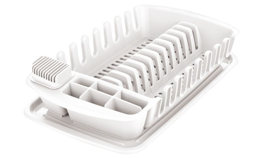 Cleankit scolapiatti con vassoio bianco- -Bianco-Plastica-9