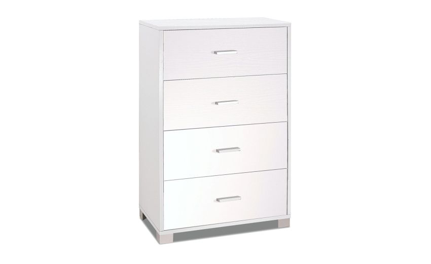 Odessa cassettiera 4 cassetti bianca--Bianco-Pannello melaminico-112 cmx70 cm