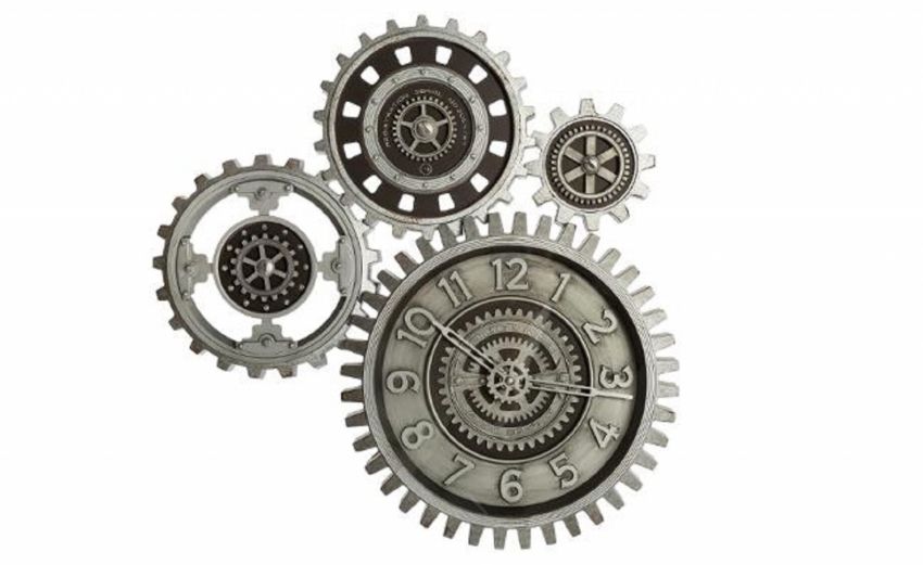 Mecanic orologio in metallo cromato opaco Ø57 cm- -Grigio-Metallo-58 cmx57 cm Mecanic orologio in metallo cromato opaco Ø57 cm- -Grigio-Metallo-58 cmx57 cm