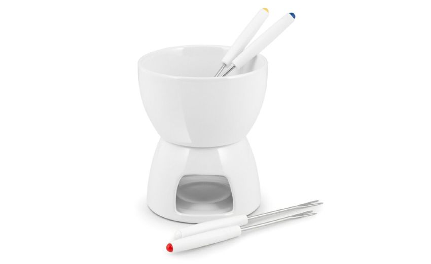 Cioccolato-Set fonduta -Bianco-Porcellana-16 cmx13 cm Cioccolato-Set fonduta -Bianco-Porcellana-16 cmx13 cm