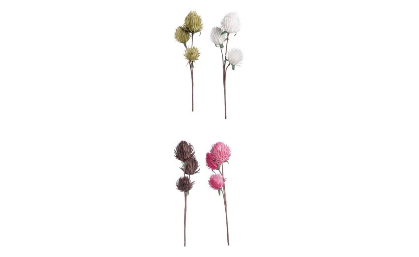 Protea pianta artificiale con fiori h100 cm- -Verde