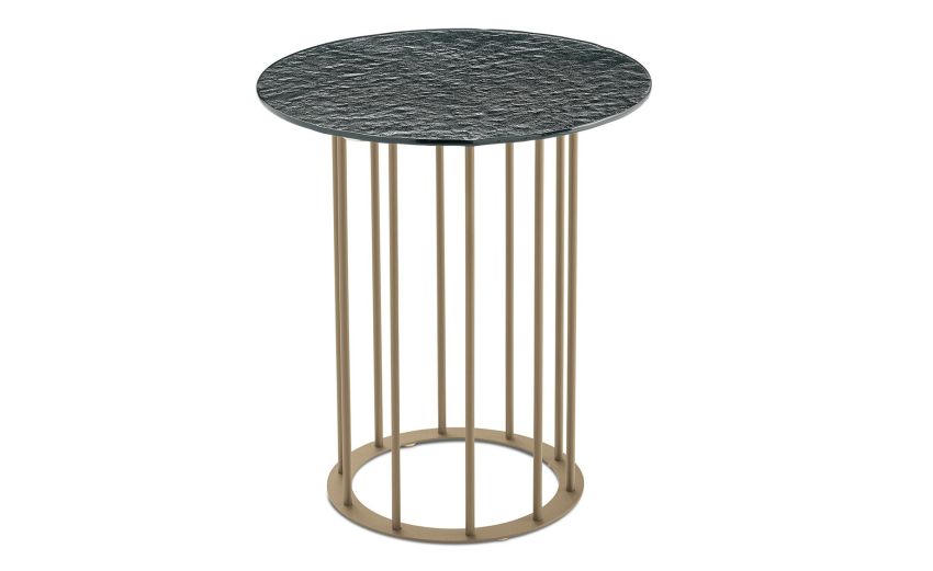 Chic tavolino rotondo Ø 45 metallo beige e piano grigio martellato--Grigio-Metallo-50 cmx45 cm Chic tavolino rotondo Ø 45 metallo beige e piano grigio martellato--Grigio-Metallo-50 cmx45 cm