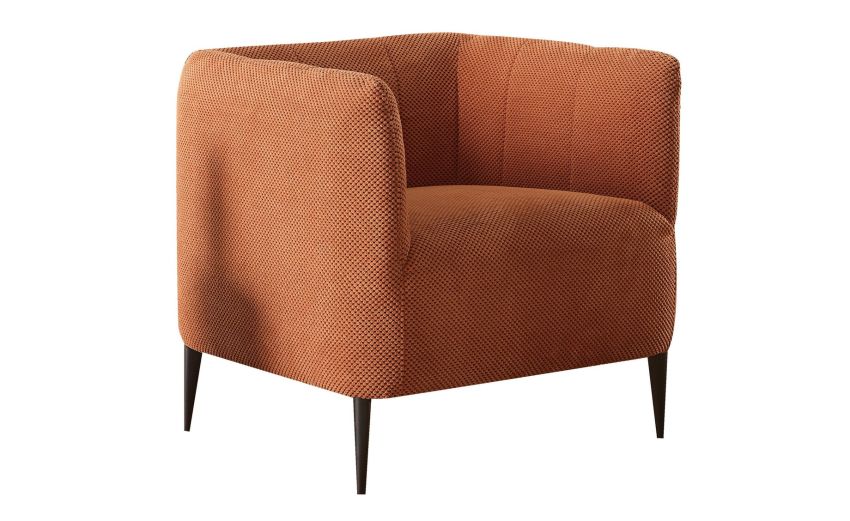 Alba poltrona arancione-Gamba in metallo nero-Arancione-Tessuto-70 cmx74 cm Alba poltrona arancione-Gamba in metallo nero-Arancione-Tessuto-70 cmx74 cm