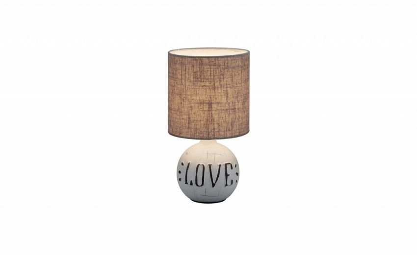 Esna Love lampada da tavolo 40W in ceramica- -Bianco-Ceramica-31 cmx16