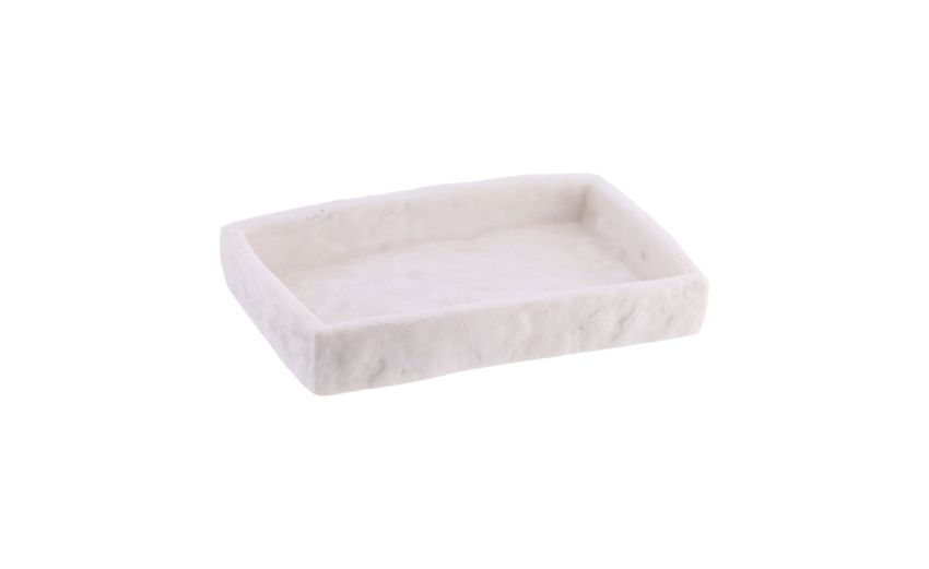 Portasapone bianco effetto pietra grezza 13x9 cn- -Bianco-Poliresina-9 cmx13 cm Portasapone bianco effetto pietra grezza 13x9 cn- -Bianco-Poliresina-9 cmx13 cm