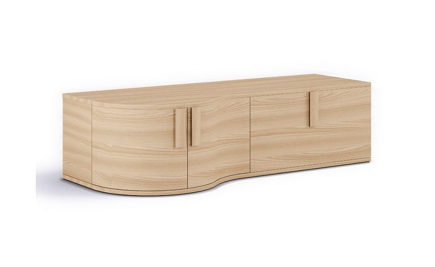 Lisbona porta TV sagomato colore olmo--Legno naturale-Pannello-43 cmx180 cm