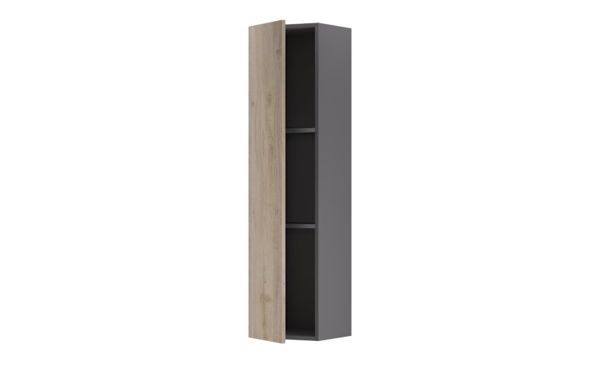 Gilda pensile 1 anta rovere cadiz-Struttura in titanio-Legno naturale-Nobilitato-140 cmx36 cm Gilda pensile 1 anta rovere cadiz-Struttura in titanio-Legno naturale-Nobilitato-140 cmx36 cm