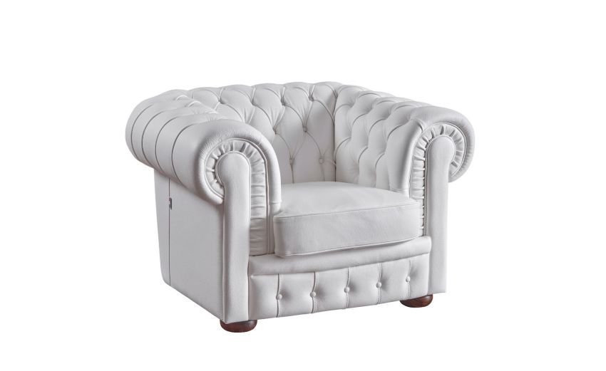 Chester poltrona in pelle bianca--Bianco-Pelle-73 cmx125 cm Chester poltrona in pelle bianca--Bianco-Pelle-73 cmx125 cm