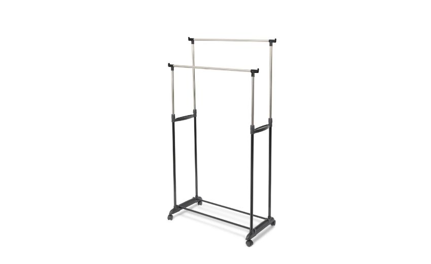Eco stender doppio in metallo cromato H85 cm- -Cromo-Metallo-85 cmx78 cm