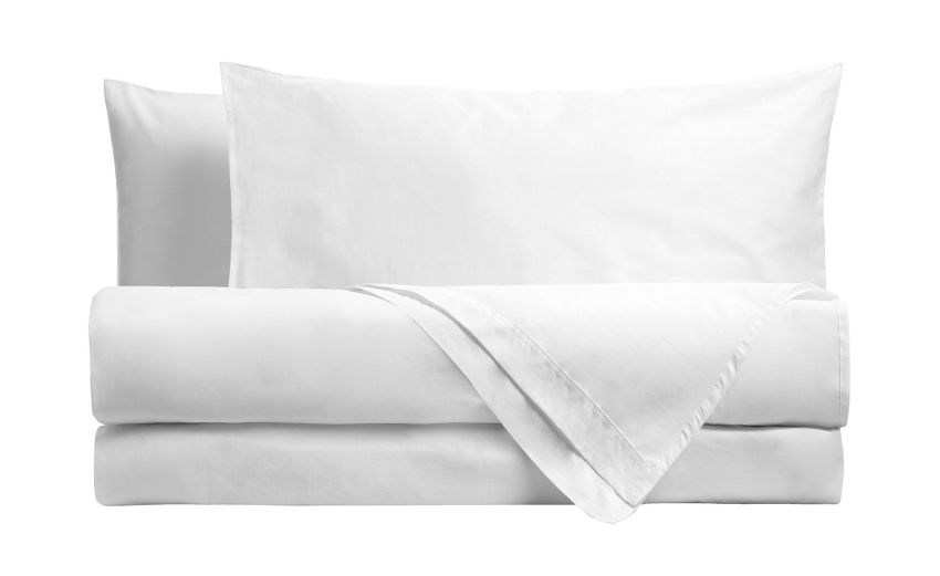 Completo letto 2 piazze bianco--Bianco-100% Cotone Completo letto 2 piazze bianco--Bianco-100% Cotone